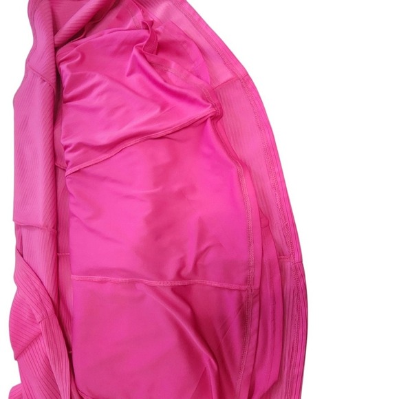 Hutch Pink Textured Fit & Flare Short Sleeve V-Neck Dress - Size M - Picture 6 of 8